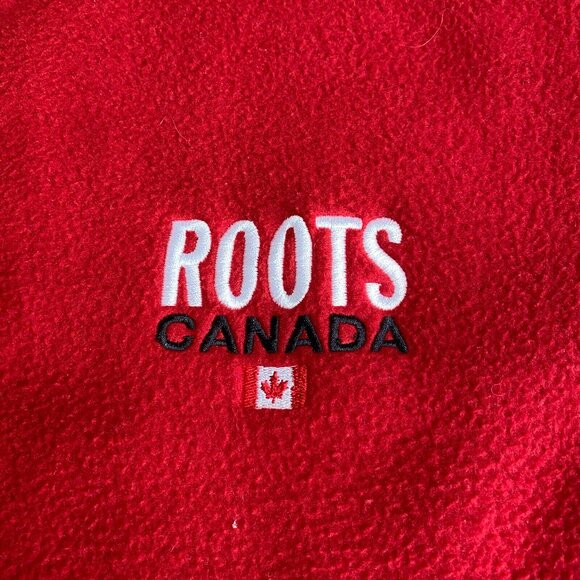 Vtg Roots Canada Fleece Sweater Vest Team Canada Size Large Red - Picture 2 of 6